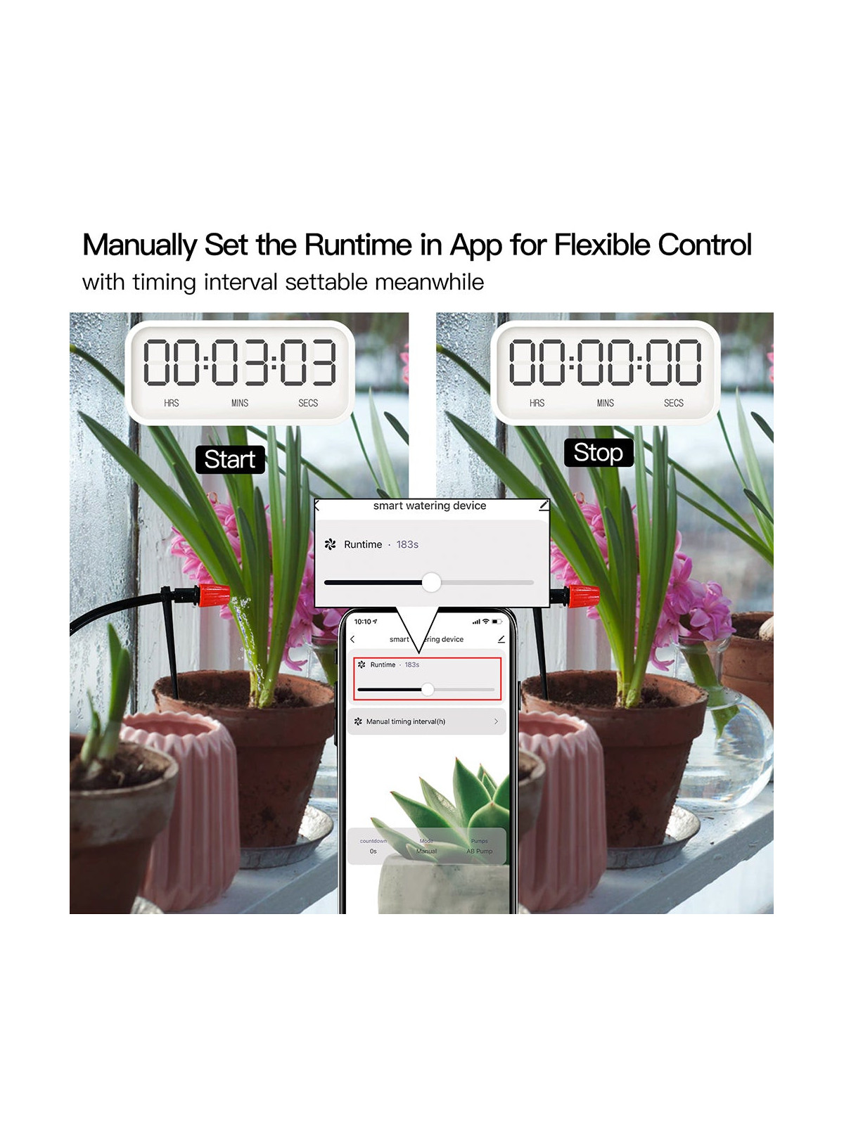 Moes "WWP-BY-908" - Système d'arrosage WiFi par microgouttes pour plantes - Compatible Tuya Smart Life, Alexa et Google Home