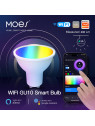 Moes "WB-TD5-RWW-GU10-220-MS" - Ampoule WiFi GU10 couleur RGBW + blanc chaud - Compatible Tuya Smart Life, Alex