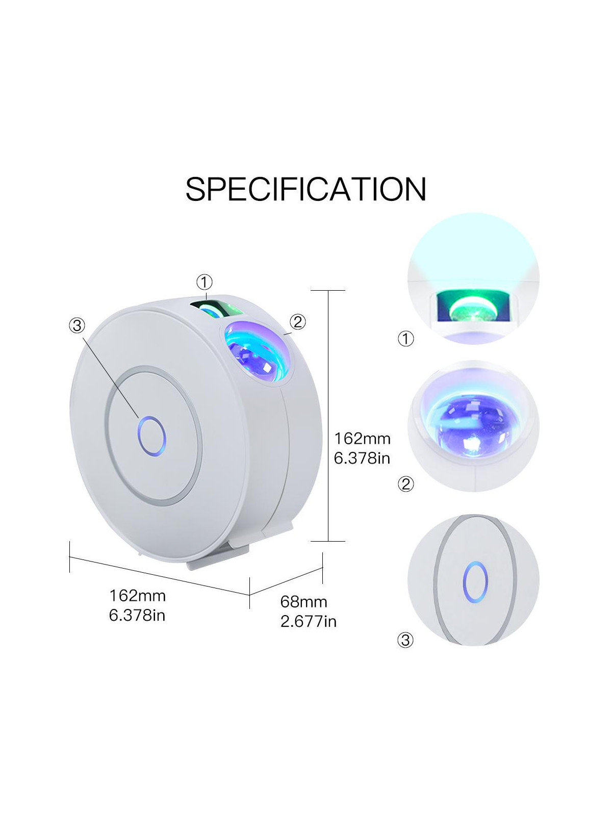 Moes "WL-NX-EUSP-MS" - Projecteur WiFi d'ambiances colorées sans synchronisation musicale - Compatible Lidl Home, Tuya, Alexa