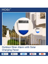 Moes "WSS-LO-SLA02-EN" - Sirène extérieure WiFi (Avec batterie et panneau solaire) - Compatible Tuya Smart Life