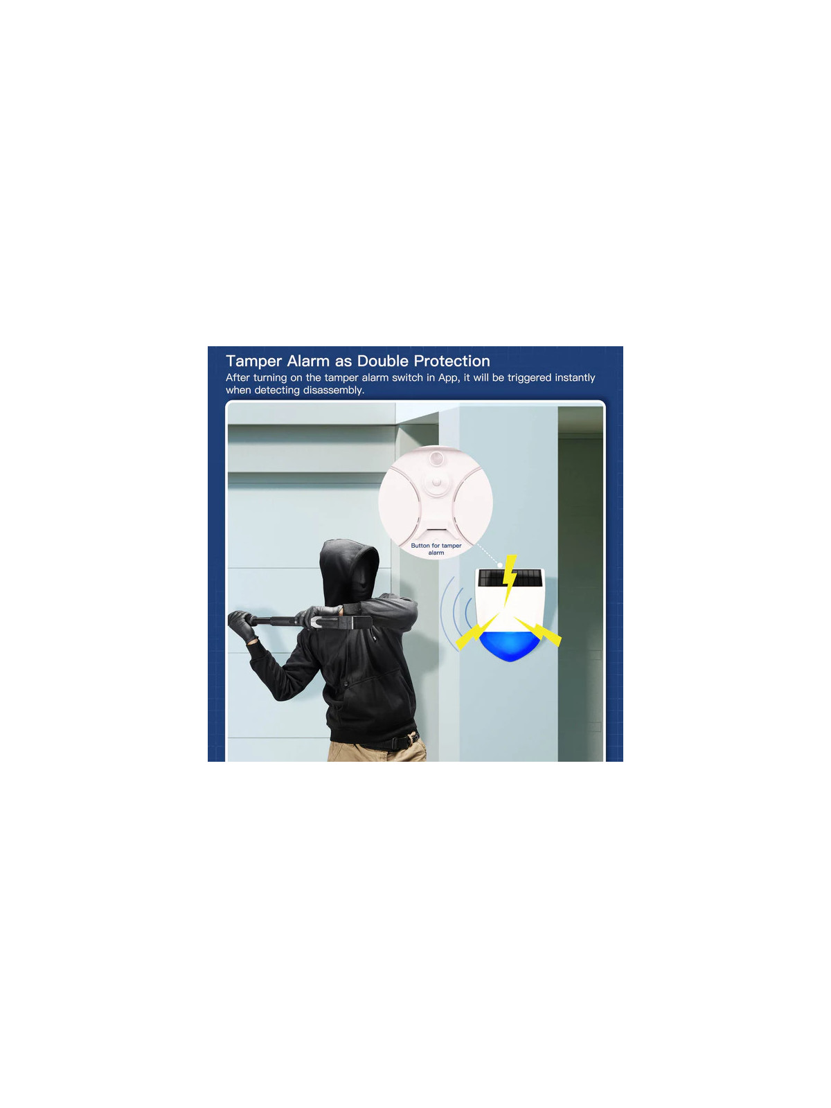 Moes "WSS-LO-SLA02-EN" - Sirène extérieure WiFi (Avec batterie et panneau solaire) - Compatible Tuya Smart Life