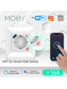 Moes "WK-Y-EU-1U1C-WH-EN" - Prise encastrée WiFi 16A - 1x ports USB + 1x port Type-C pour charge rapide - Compatible Tuya
