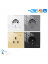 Moes "WK-FR16M-XX-MS" - Prise WiFi murale encastrée 16A connectée avec mesure de conso - Compatible Tuya, Google Home et Alexa
