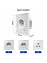 Moes "WK-FR16M-XX-MS" - Prise WiFi murale encastrée 16A connectée avec mesure de conso - Compatible Tuya, Google Home et Alexa