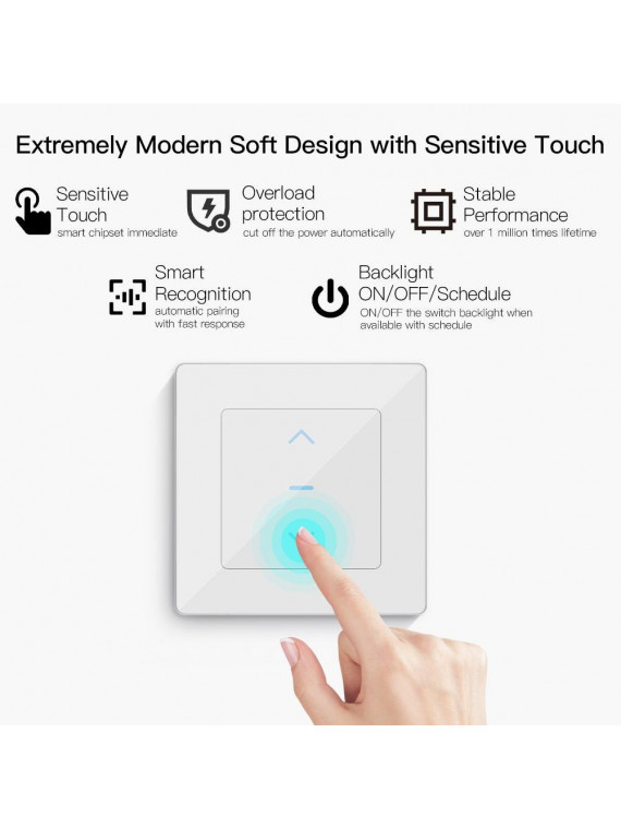 Moes "WS-Y-EUTC-N-XX-MS" - Interrupteur WiFi pour volet roulant - Compatible Tuya Smart Life, Google Home et Alexa