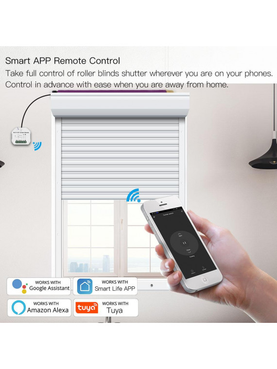 Moes "WM-108-MS / TUYA-MMVR" - Micromodule WiFi pour volet roulant - Compatible Tuya Smart Life, Google Home et Amazon Alexa...