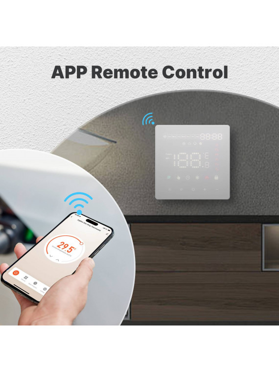 Moes "WHT-S01-GB-XX-MS" - Thermostat tactile WiFi pour plancher chauffant électrique - Compatible Tuya Smart Life, Lidl Home