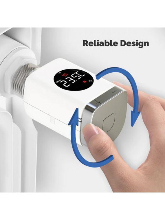 Moes "WTRV-801-MS" - Tête thermostatique WiFi - Compatible Tuya Smart Life, Lidl Home,  Google Home, Amazon Alexa