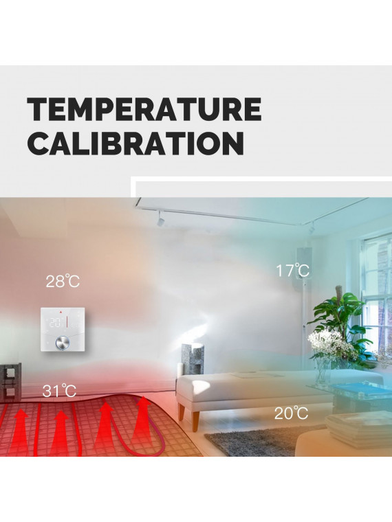 Moes "WHT-009-GA-XX-MS" - Thermostat WiFi pour plancher chauffant hydraulique - Compatible Tuya Smart Life, Google Home et Alexa