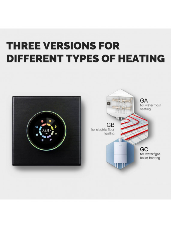 Moes "WHT-7000-GC-BK-MS" - Thermostat contact sec WiFi pour chaudière - Compatible Tuya, Lidl Home, Google et Alexa Moes "WHT-7000-GC-BK-MS" - Thermostat contact sec WiFi pour chaudière - Compatible Tuya, Lidl Home, Google et Alexa