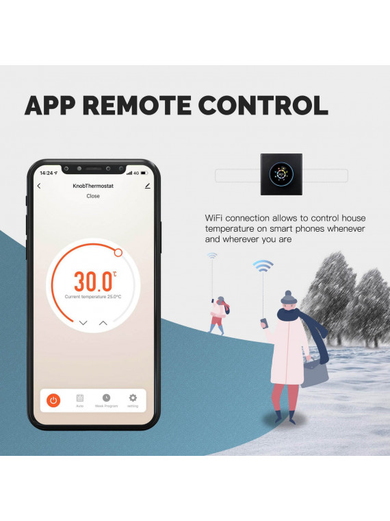 Moes "WHT-7000-GC-BK-MS" - Thermostat contact sec WiFi pour chaudière - Compatible Tuya, Lidl Home, Google et Alexa Moes "WHT-7000-GC-BK-MS" - Thermostat contact sec WiFi pour chaudière - Compatible Tuya, Lidl Home, Google et Alexa