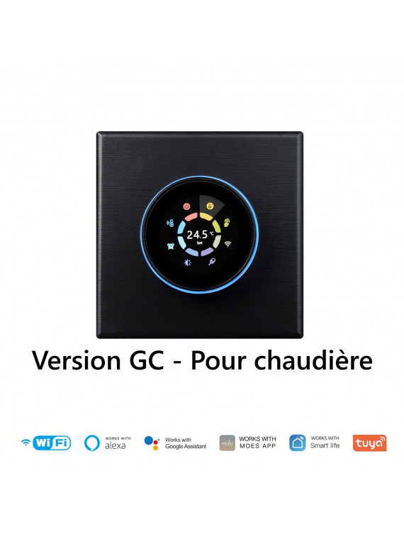 Moes "WHT-7000-GC-BK-MS" - Thermostat contact sec WiFi pour chaudière - Compatible Tuya, Lidl Home, Google et Alexa Moes "WHT-7000-GC-BK-MS" - Thermostat contact sec WiFi pour chaudière - Compatible Tuya, Lidl Home, Google et Alexa