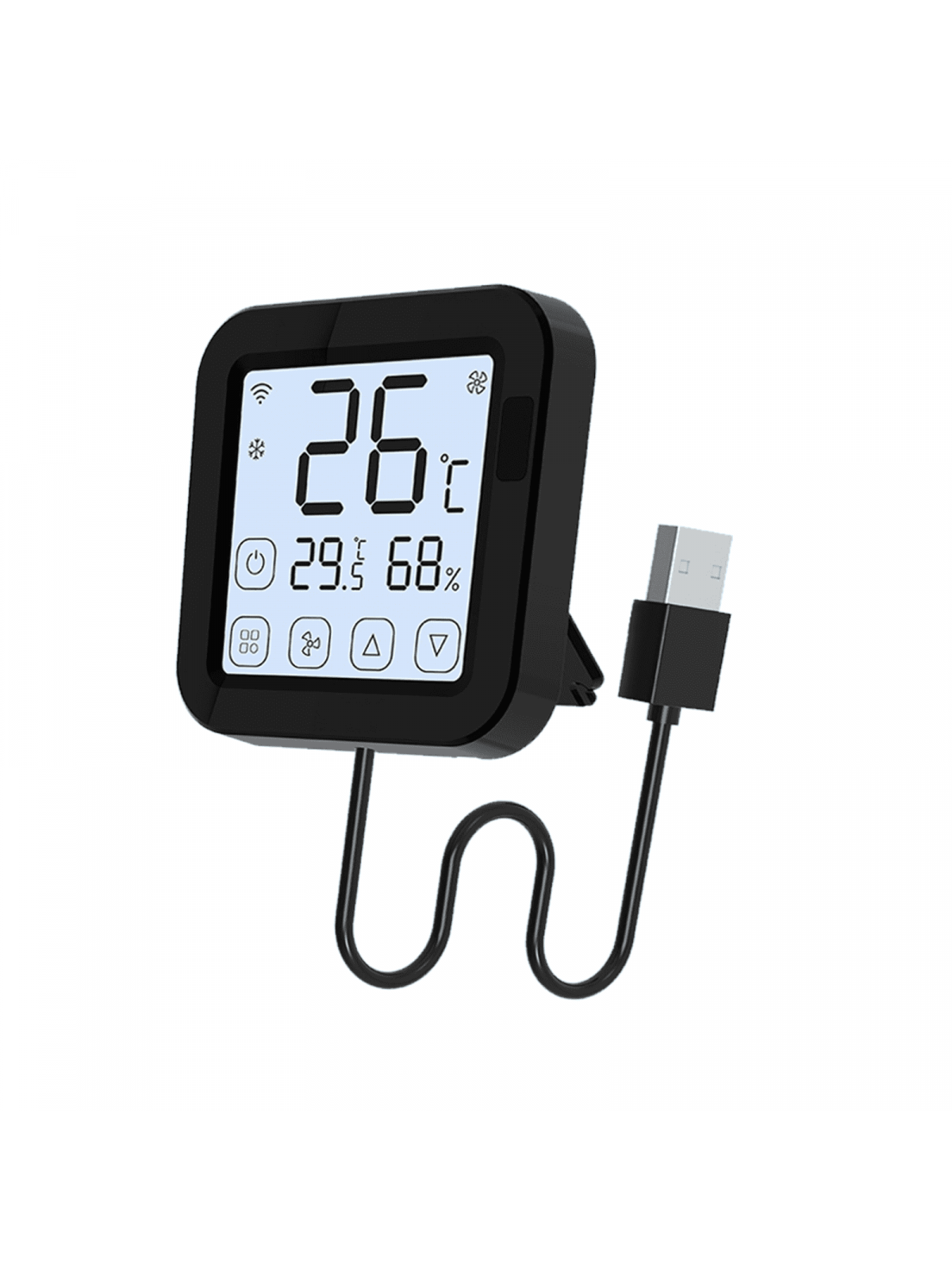 Moes "WR-FL-S16-BK-MS" - Thermostat WiFi pour climatiseur IR - Capteur de température et d'humidité avec écran - Compatible Tuya
