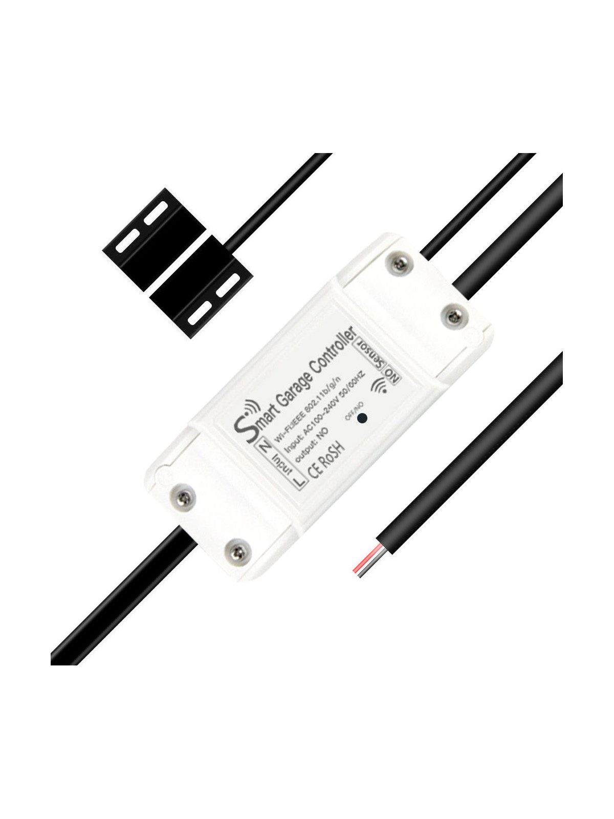 Moes "WM-102-EU-MS" - Kit de commande WiFi pour porte de garage avec capteur d'ouverture - Compatible Tuya, Alexa, Google