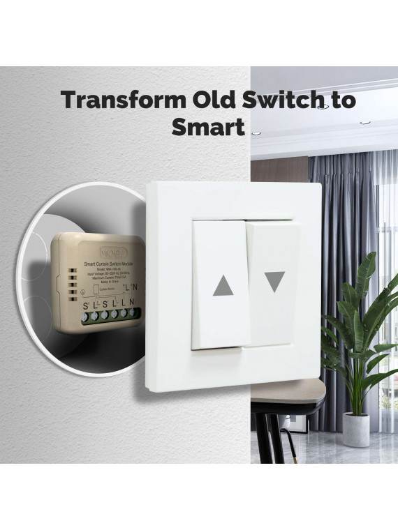 Moes "WM-108-M-MS" - Micromodule WiFi pour volet roulant - Compatible Tuya Smart Life, Lidl Home, Google Home et Amazon Alexa