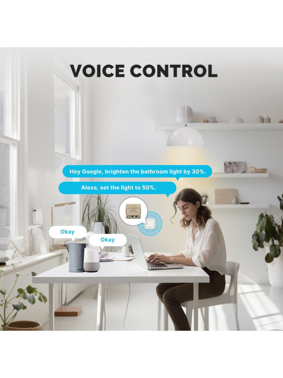 Moes "WM-105B-M-MS" - Micromodule WiFi double variateur de lumière - Compatible Tuya Smart Life, Lidl Home, Google Home et Alexa