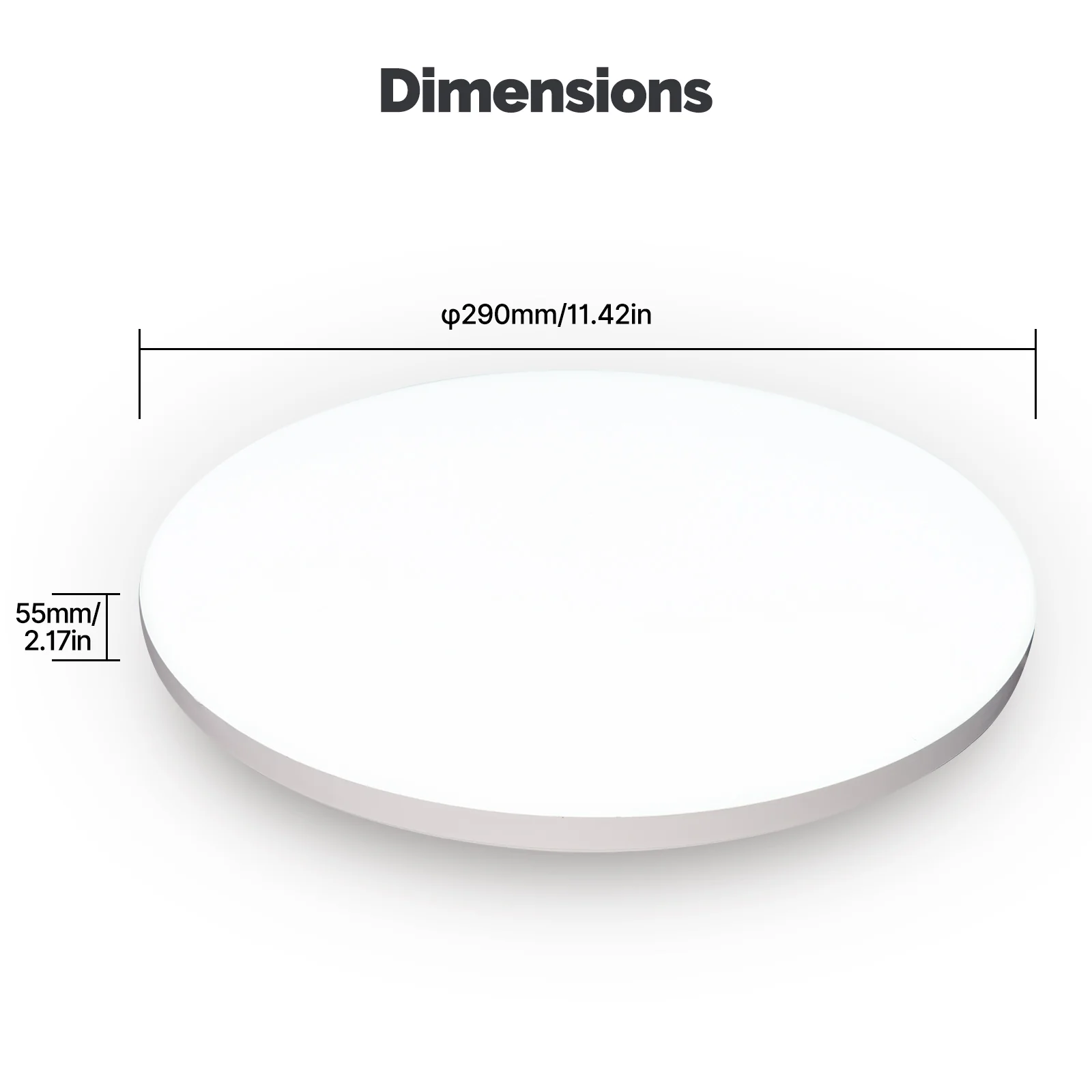 Dimensions du plafonnier WiFi Moes WCL-XJ24-RCW-Y-WH-MS