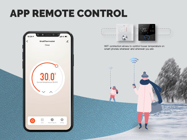 Thermostat connecté avec contrôle à distance avec le thermostat pour chaudière WiFi Moes WHT-009-GC-XX-MS