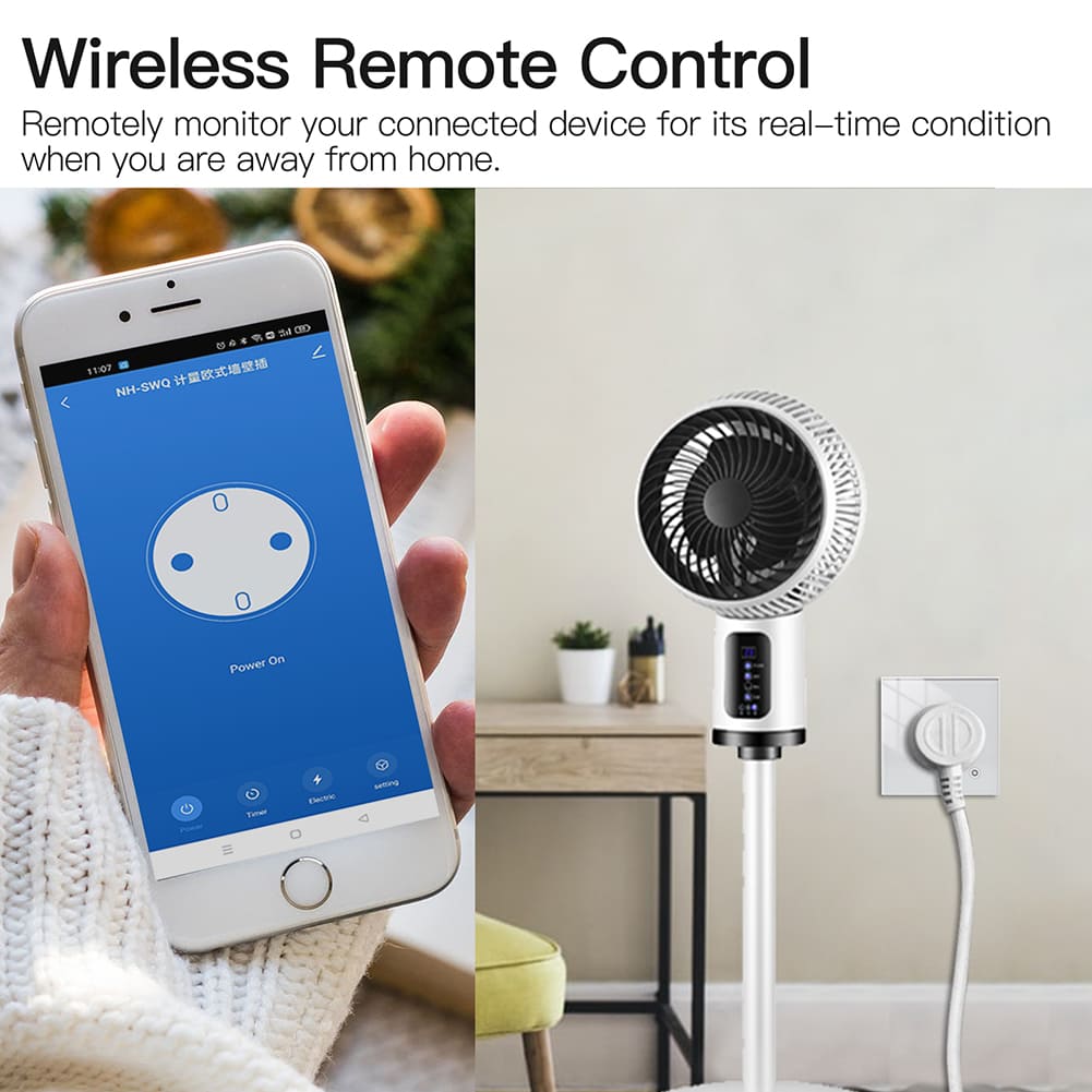 Prise murale intelligente avec la prise encastrée 16A WiFi Moes WK-FR16M-XX-MS