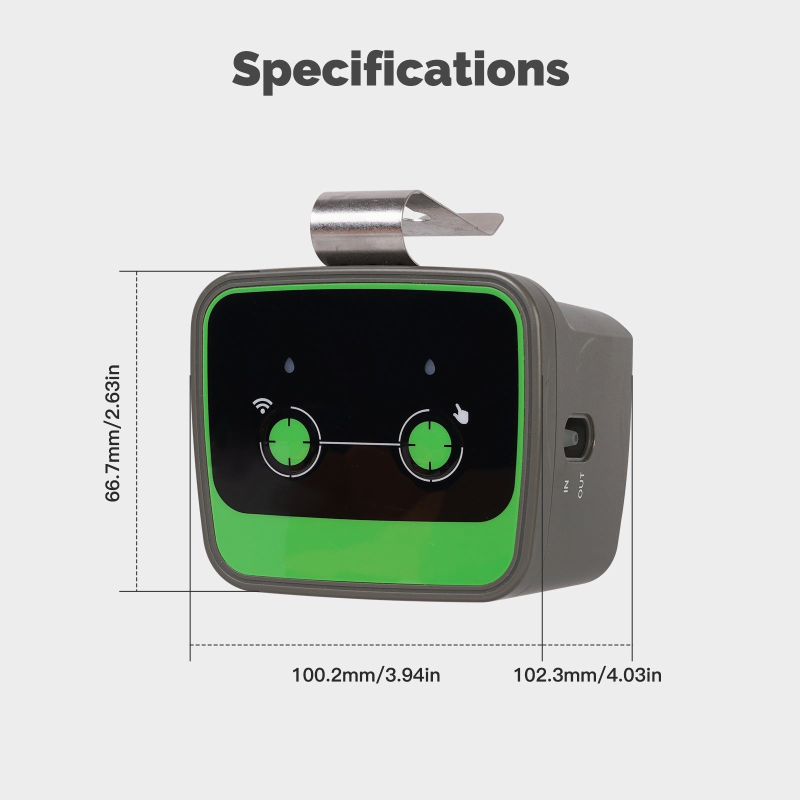 Dimensions de l'arroseur automatique pour plantes WiFi Moes WWP-GDT102W-MS