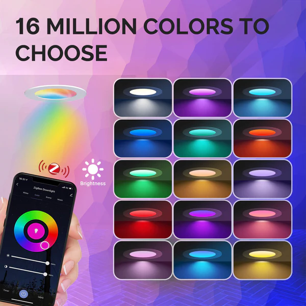 Spot intelligent ultra mince RGBW, le spot Moes ZB-TDD6-RCW-4-MS