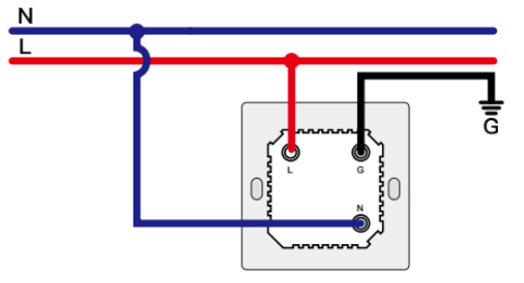 Câblage électrique de la prise encastrée ZigBee Moes ZK-FR16M-XX-MS