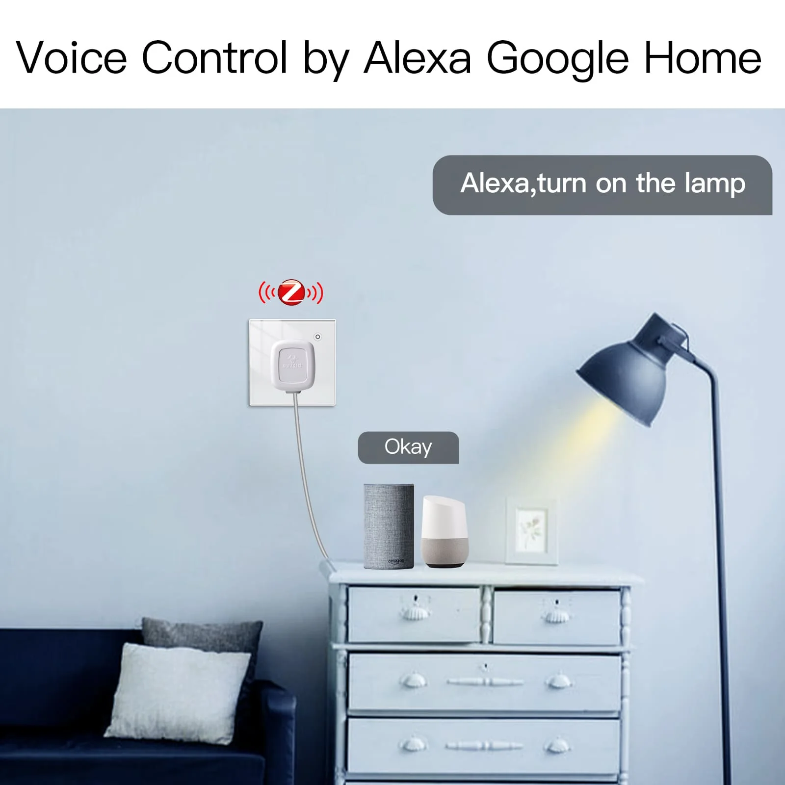 Compatible avec les assistants vocaux, la prise encastrée ZigBee Moes ZK-FR16M-XX-MS