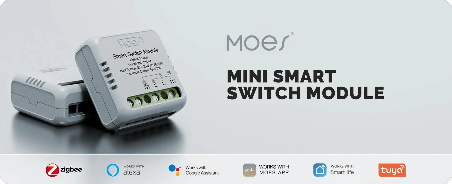 Description du micromodule mini relais ZigBee Moes ZM-104-M-MS