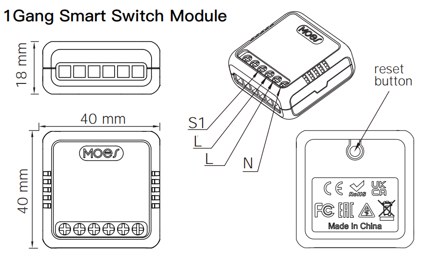 Présentation du micromodule mini relais ZigBee Moes ZM-104-M-MS