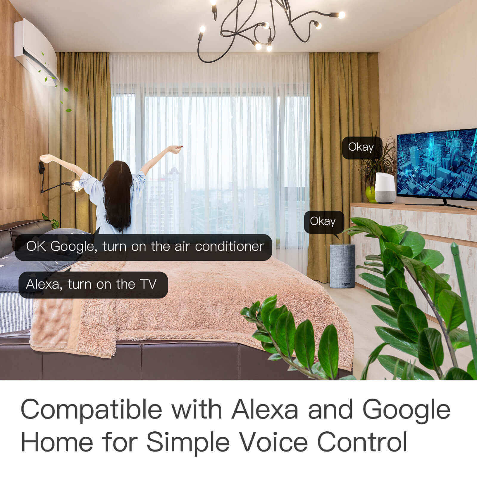 Commande vocale intelligente et mains libres avec la télécommande infrarouge ZigBee Moes ZR-X-R11-A-MS
