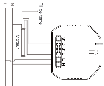 Câblage avec interrupteur du micromodule pour volets roulant ZigBee MOES ZRM-108-MS