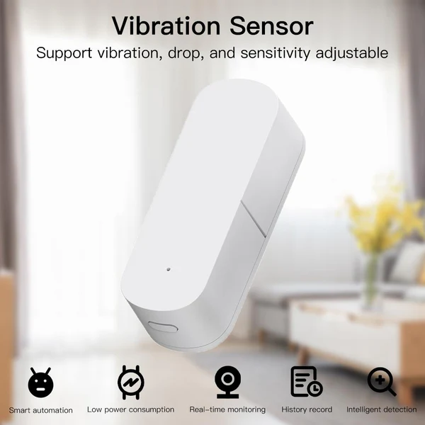 Le capteur de vibrations ZigBee Moes ZSS-Z-VBR-A-EN
