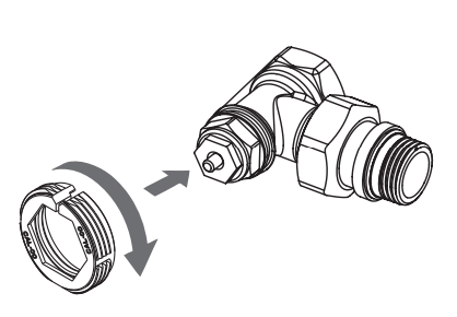 Installation adaptateur Caleffi de la tête thermostatique ZigBee Moes ZTRV-801-MS
