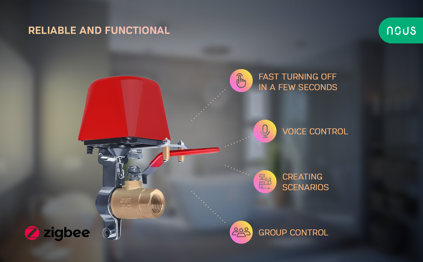 Fonctions de la motorisation pour vanne ZigBee NOUS LZ3