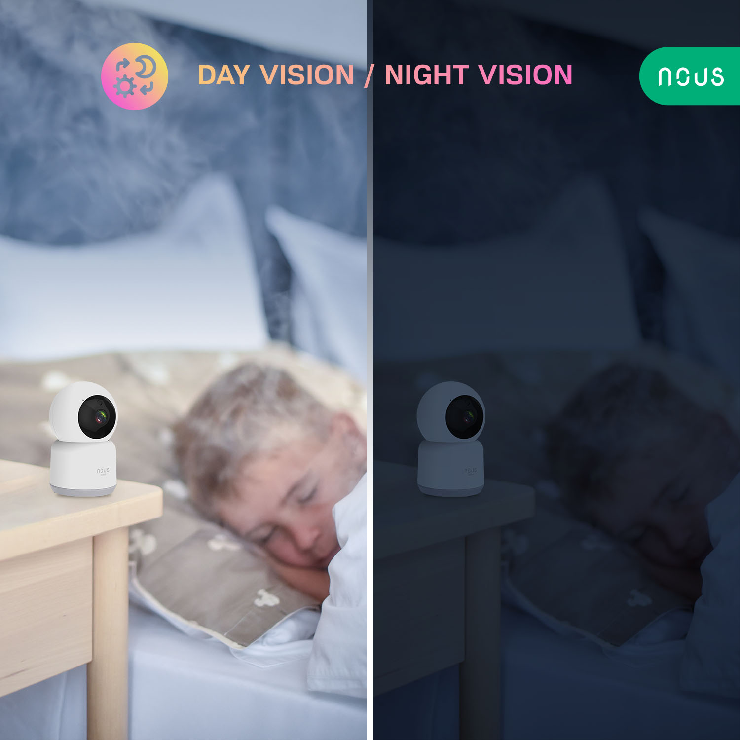 Vision nocturne de la caméra d'intérieure 2MP WiFi NOUS W2