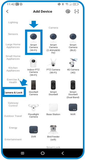 Ajouter une caméra sur l'application Tuya Smart Life