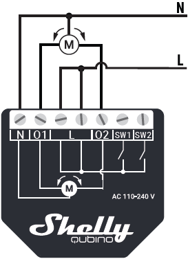 Câblage sans boutons du Shelly Qubino Wave Shutter